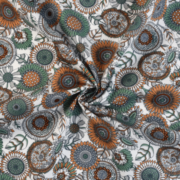 Mandala Cotton Poplin Fabric Ivory 112cm