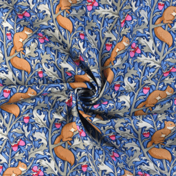 Tilda Squirreldream Cotton Fabric Blue 110cm
