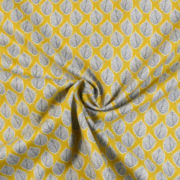 Peter Horton Leaf Pima Cotton Lawn Fabric A Gold 140cm