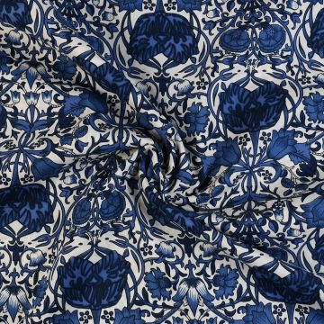 Peter Horton Arts and Crafts Pima Cotton Lawn Fabric D Blue 140cm