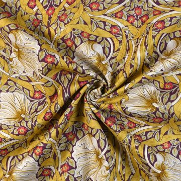 Peter Horton Floral Trellis Pima Cotton Lawn Fabric A Ochre 140cm
