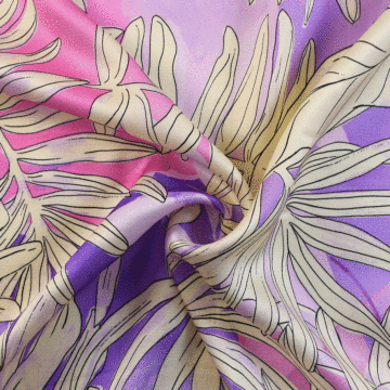 Italian Allure Floral Viscose Sateen Fabric Lilac 150cm