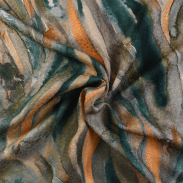 Italian Marbled Soft Touch Viscose Fabric Brown 140cm