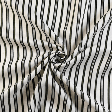 Italian   Striped Textured Viscose Weave Fabric Grey Cream 150cm