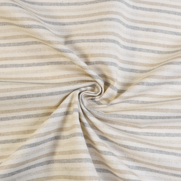 Striped Woven Soft Touch Textured Tablecloth Fabric Natural 140cm