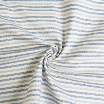 Striped Woven Soft Touch Textured Tablecloth Fabric Blue 140cm