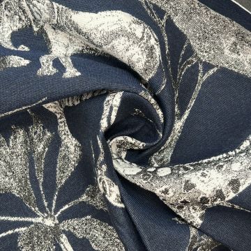 Sabana Cotton Polyester Jacquard Tapestry Curtain Fabric Navy 140cm