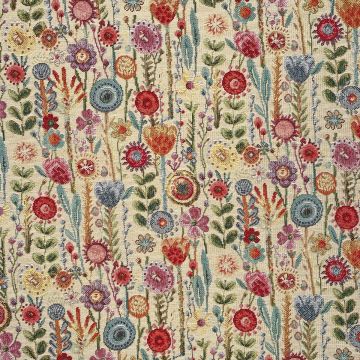 Kew Gardens Cotton Polyester Tapestry Curtain & Upholstery Fabric Multi 140cm