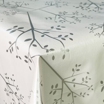 Stems Embossed PVC Fabric Cream 140cm