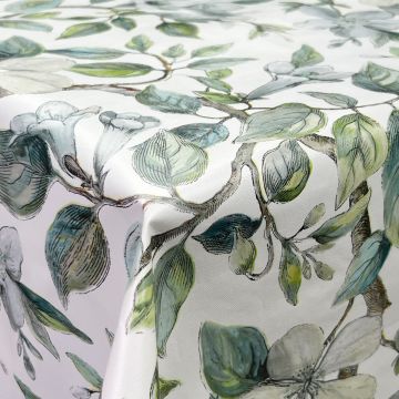 Apple Blossom Embossed PVC Fabric Green 140cm