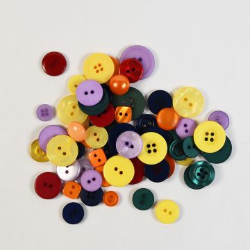 Bag of Mixed Buttons Brights Brights 100grms