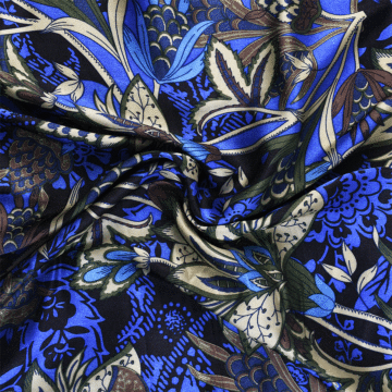 Starlette Lily Viscose Satin Fabric 003 Blue 140