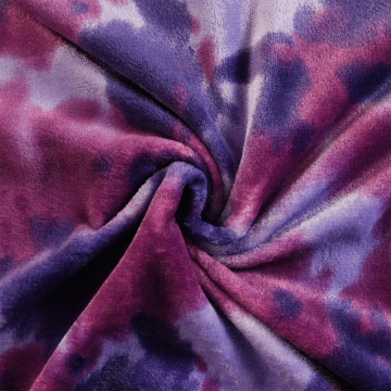 Tie Dye Polyester Cuddle Fleece Fabric 170 Purple 150
