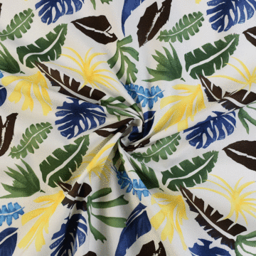 Palm Leaves Cotton Lawn Fabric Green 150cm