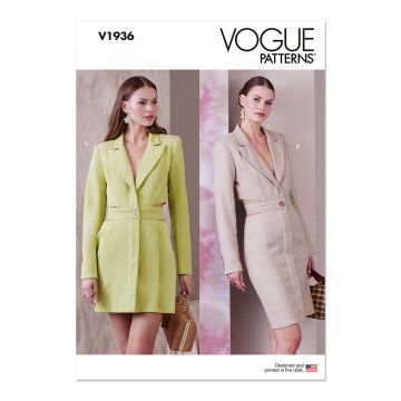 Vogue Sewing Pattern V1936 (A5) Misses' Blazer Dress  6-14