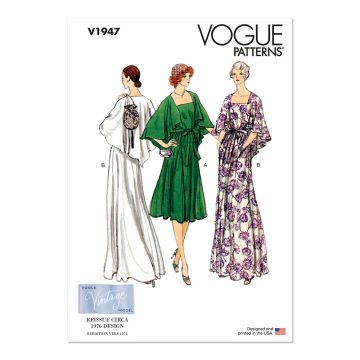 Vogue Sewing Pattern V1947 (B5) Misses’ Evening Dress Vintage 1970's  8-16