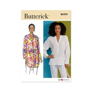 Butterick Sewing Pattern B6929 (B5) Misses’ Top and Tunic  6-14