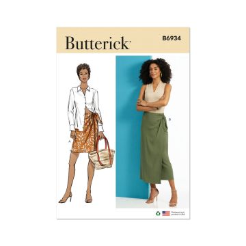 Butterick Sewing Pattern B6934 (A) Misses' Wrap Skirt in Two Lengths  XS-XXL