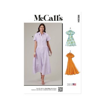 McCalls Sewing Pattern M8384 (D5) Misses' Shirtdress  4-12