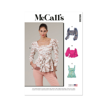 McCalls Sewing Pattern M8388 (A5) Misses' Tops  6-14