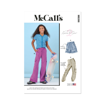 McCalls Sewing Pattern M8396 (A) Girls' Shorts and Cargo Pants  7-14
