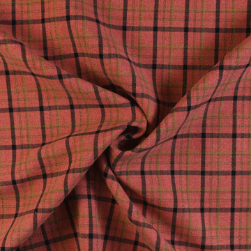 Viscose Blend Check Fabric 7 Salmon Pink 148cm