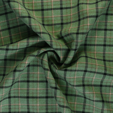 Viscose Blend Check Fabric 8 Green 148cm