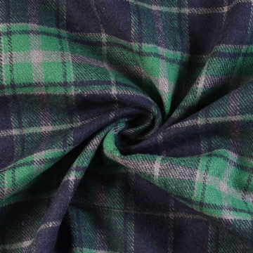 Brushed Cotton Check Fabric 2 Green 150cm