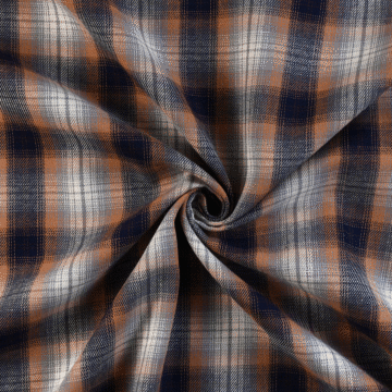 Brushed Cotton Check Fabric C Apricot 150cm