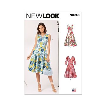 New Look Sewing Pattern 6748 Misses Dress With Sleeve Variations  8-18