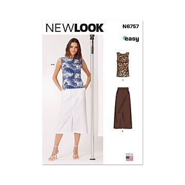 New Look Sewing Pattern 6757 Misses' Top and Skirt  10-22