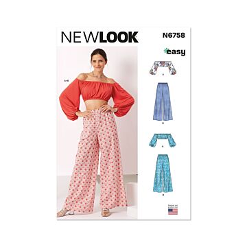 New Look Sewing Pattern 6758 Misses' Top and Pants  XS-XL