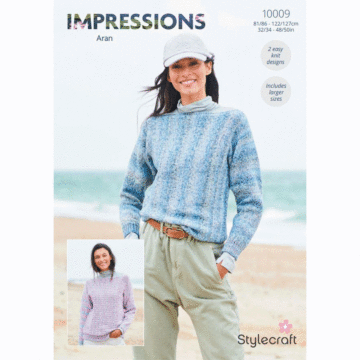 Stylecraft Impressions Aran Ladies Sweaters 10009 Pattern Download  