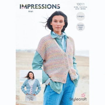 Stylecraft Impressions Aran Ladies Cardigan & Waistcoat 10011 PDF Download  