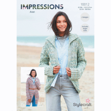 Stylecraft Impressions Aran Ladies Jackets 10012 Pattern Download  
