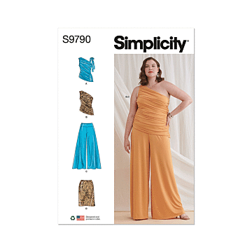 Simplicity Sewing Pattern 9790 (W2) Women's Knit Tops, Pants & Skirt  20W-28W