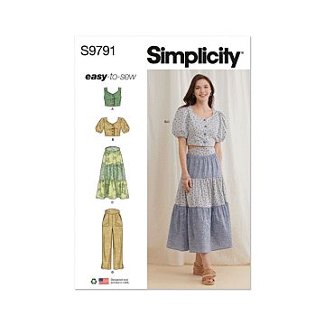 Simplicity Sewing Pattern 9791 (D5) Misses' Tops, Skirt and Pants  4-12