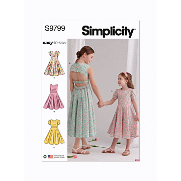Simplicity Sewing Pattern 9799 (HH) Children's and Girls' Dresses  3-6
