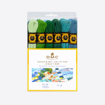 DMC Tapestry Wool Pack - Ocean & Sky Multi 11.5cm x 17.5cm x 2.5 cm