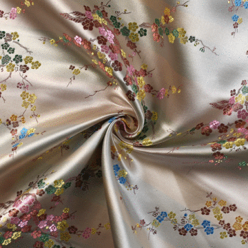 Blossom Polyester Chinese Brocade Fabric 4 Multi 112cm