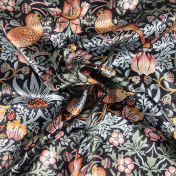William Morris Strawberry Thief Faux Silk Fabric Multi 148cm