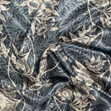 William Morris Tulip and Willow Faux Silk Fabric Multi 148cm