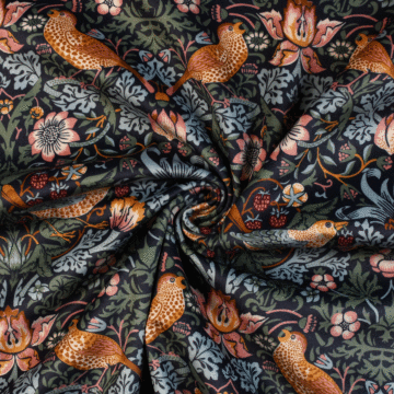 William Morris Strawberry Thief Velvet Fabric Multi 145cm
