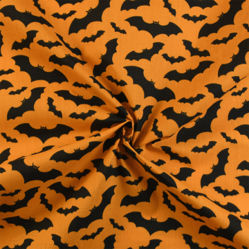 Bats Fabric Orange 112cm