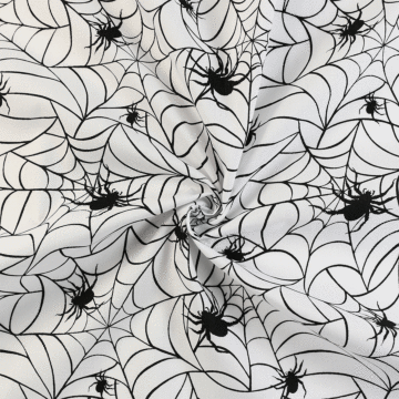 Spiders Fabric White 112cm