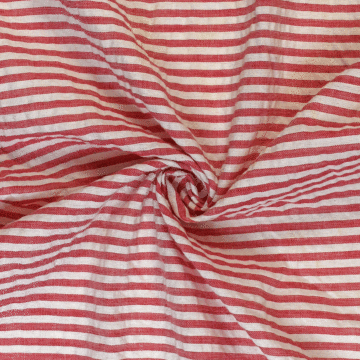 Stripe Dobby Polyester and Cotton Fabric 1 - Red 148 cm