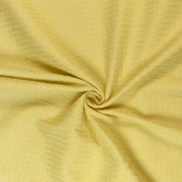 Plain Dobby Check Cotton and Polyester Fabric 5 - Lemon 148 cm
