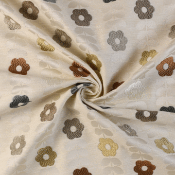Mardi Gras Poly Cotton Curtain Fabric Golden Mist 140cm