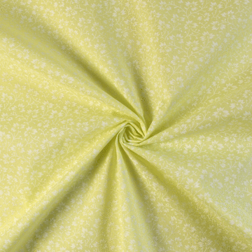 Lacquer Flower Polycotton Fabric Yellow 110cm