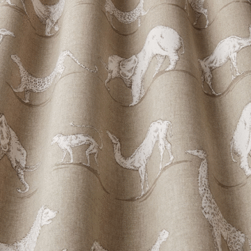 ILIV Prairie Animals BCI Cotton Curtain and Upholstery Fabric Almond 140cm